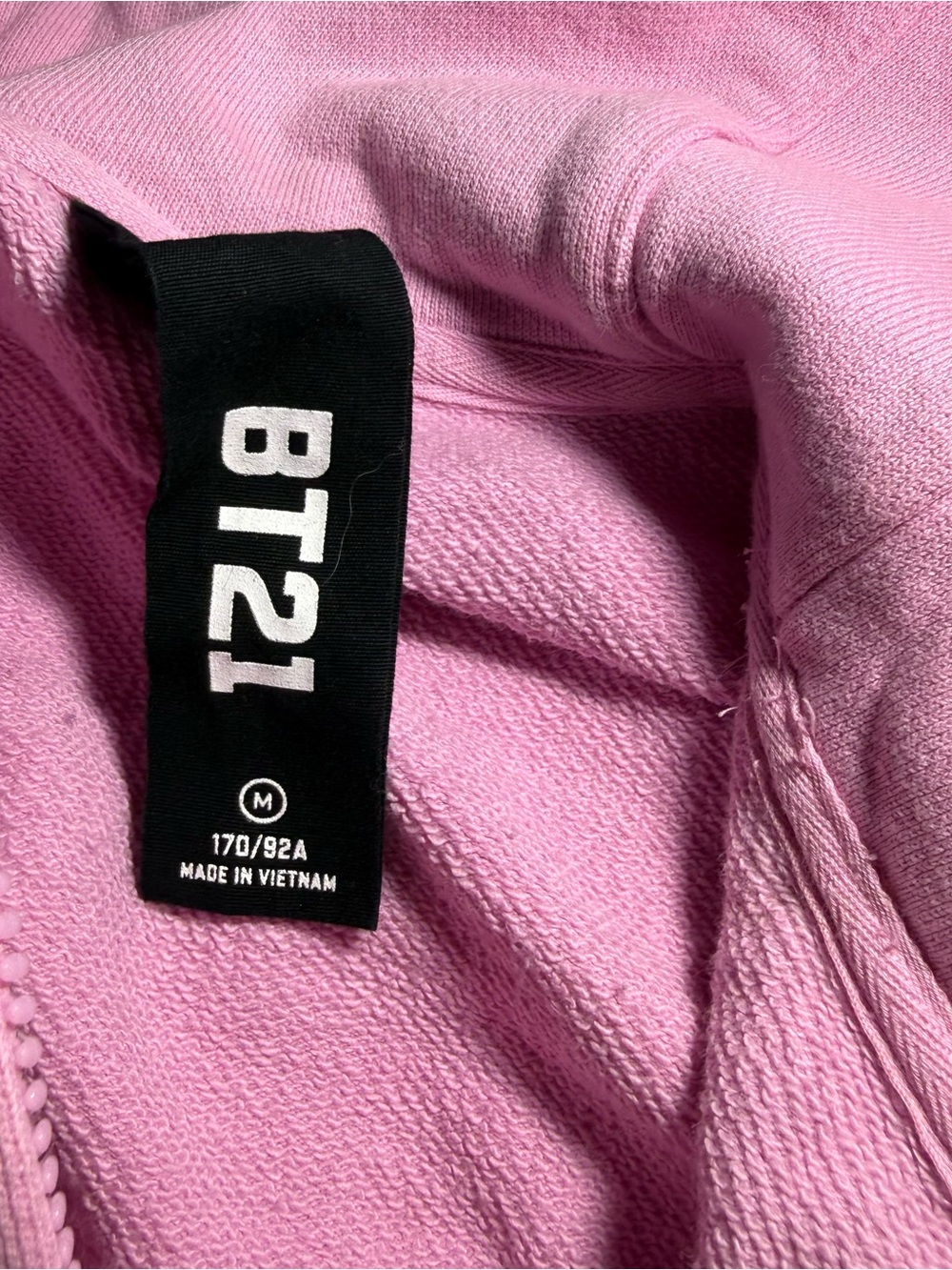 COOKY (Jungkook) BTS Hoodie Zip-up Pink Size Medium “BT21" Rare - Picture 7 of 9